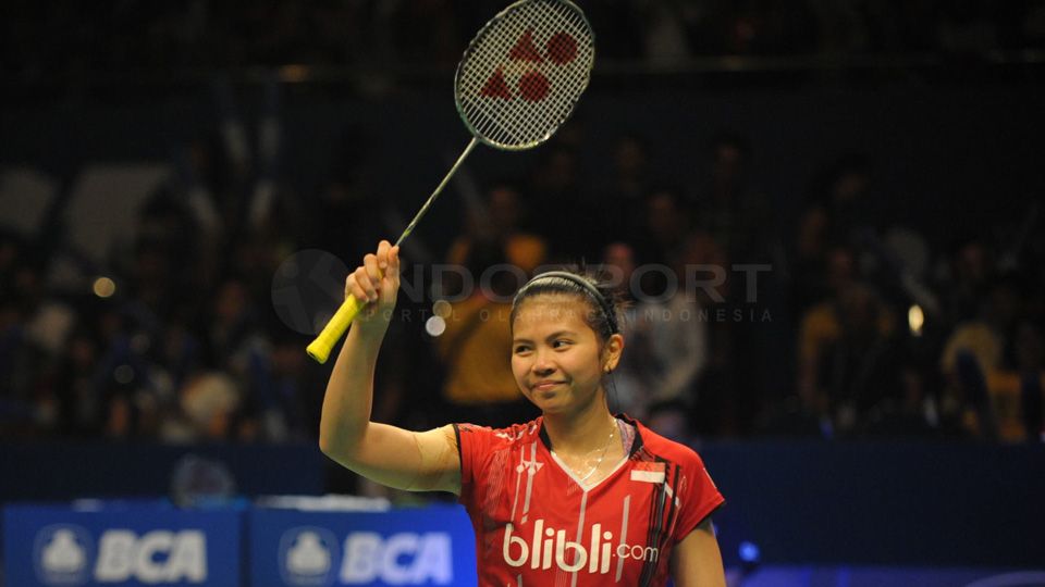 Greysia Polii saat tampil diajang Indonesia Open 2015, Minggu (07/06/2015). Copyright: &copy; Ratno Prasetyo/INDOSPORT